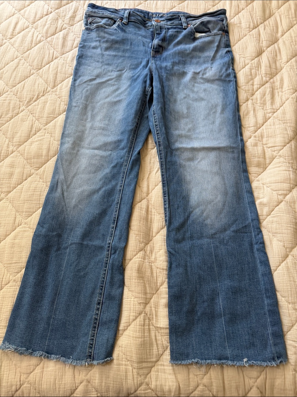 Maurices Light Blue Flared Wide-Leg Jeans